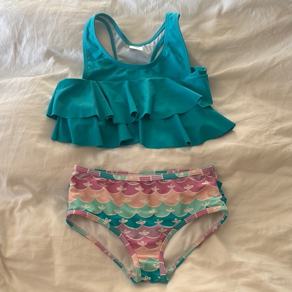 Teal Mermaid Ruffle Bikini Set - Picture 1 of 8